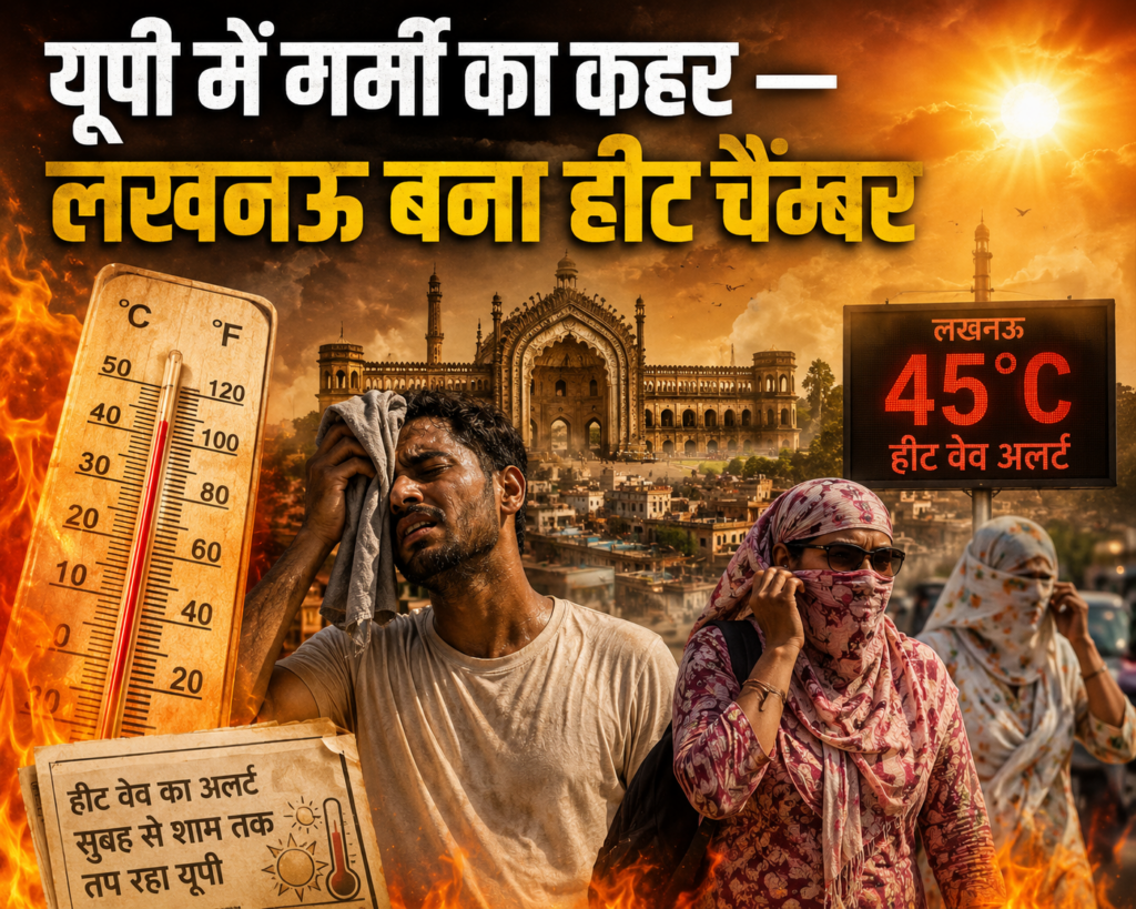 यूपी में गर्मी का कहर — लखनऊ बना हीट चैम्बर