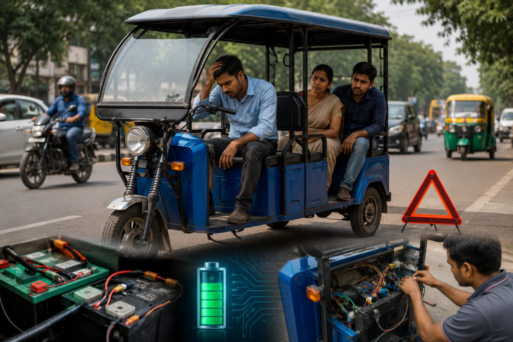 चलते-चलते बंद हो रहे ई-रिक्शा: क्यों यह केवल तकनीकी समस्या नहीं, बल्कि एक बड़ा खतरा है? चलते-चलते बंद हो रहे ई-रिक्शा: क्यों यह केवल तकनीकी समस्या नहीं, बल्कि एक बड़ा खतरा है?