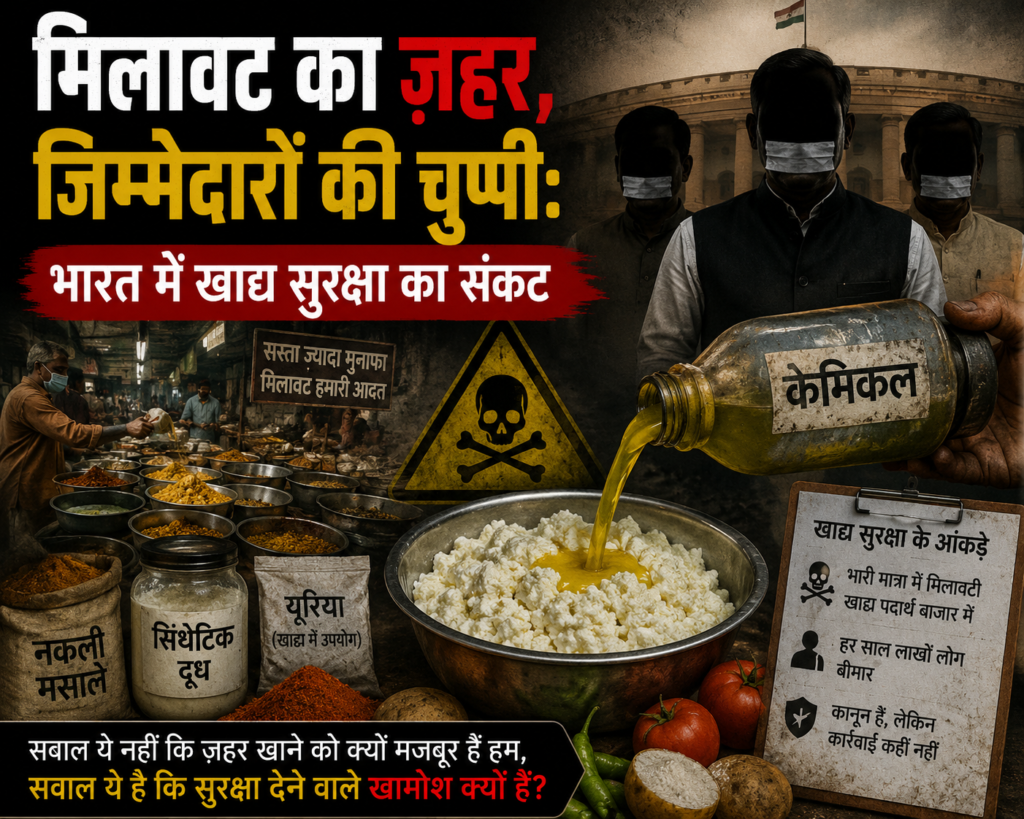 मिलावट का ज़हर, जिम्मेदारों की चुप्पी: भारत में खाद्य मिलावट का संकट